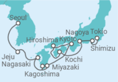 Reiseroute der Kreuzfahrt  Von Incheon (Seoul, Südkorea) nach Tokio (Japan) - NCL Norwegian Cruise Line