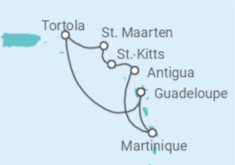 Reiseroute der Kreuzfahrt  Britische Jungferninseln, Sint Maarten, Antigua Und Barbuda, Martinique - MSC Cruises