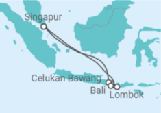 Reiseroute der Kreuzfahrt  Singapur und Indonesien - Royal Caribbean