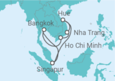 Reiseroute der Kreuzfahrt  Vietnam & Bangkok mit Silvester in Singapur  - Royal Caribbean