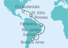 Reiseroute der Kreuzfahrt  Brazilian Adventure - Princess Cruises