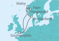 Reiseroute der Kreuzfahrt  Norwegen - MSC Cruises