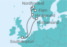 Reiseroute der Kreuzfahrt  Norwegen - MSC Cruises