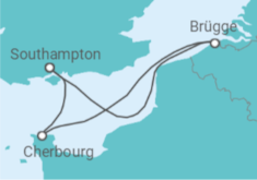 Reiseroute der Kreuzfahrt  Belgien, Frankreich - MSC Cruises