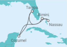 Reiseroute der Kreuzfahrt  Mexiko, Bahamas - Celebrity Cruises