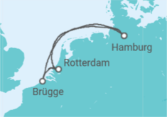 Reiseroute der Kreuzfahrt  Kurzreise nach Belgien & Niederlande - AIDA