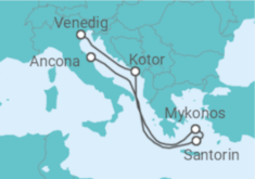 Reiseroute der Kreuzfahrt  Montenegro, Griechenland - MSC Cruises