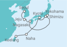 Reiseroute der Kreuzfahrt  Japan, Südkorea - NCL Norwegian Cruise Line