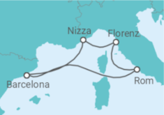 Reiseroute der Kreuzfahrt  Frankreich, Italien - Disney Cruise Line
