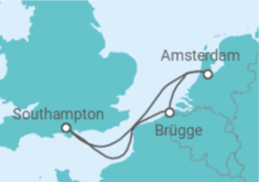 Reiseroute der Kreuzfahrt  Niederlande, Belgien - Disney Cruise Line