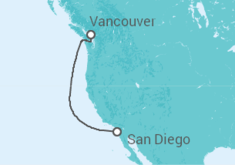 Reiseroute der Kreuzfahrt  Alaska - Disney Cruise Line