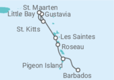 Reiseroute der Kreuzfahrt  Guadeloupe - WindStar Cruises