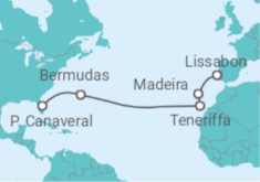 Reiseroute der Kreuzfahrt  Portugal, Spanien, Bermudas - Celebrity Cruises