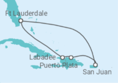 Reiseroute der Kreuzfahrt  Puerto Rico - Celebrity Cruises