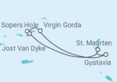 Reiseroute der Kreuzfahrt  Britische Jungferninseln, Guadeloupe - WindStar Cruises