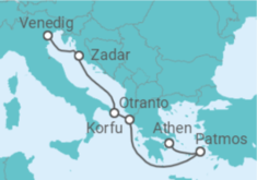 Reiseroute der Kreuzfahrt  A Journey to Boho-chic Beaches and Lands of Legends - Explora Journeys