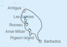 Reiseroute der Kreuzfahrt  Antigua Und Barbuda - WindStar Cruises