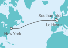 Reiseroute der Kreuzfahrt  Frankreich - Cunard