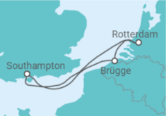 Reiseroute der Kreuzfahrt  Belgien, Niederlande - Cunard