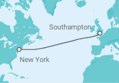 Reiseroute der Kreuzfahrt  USA - Cunard