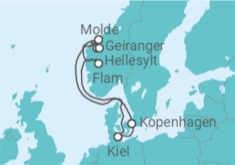 Reiseroute der Kreuzfahrt  Dänemark, Norwegen Alles Inklusive - MSC Cruises