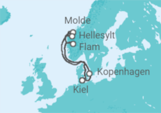 Reiseroute der Kreuzfahrt  Dänemark, Norwegen - MSC Cruises