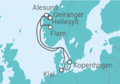 Reiseroute der Kreuzfahrt  Norwegen, Deutschland - MSC Cruises