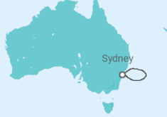 Reiseroute der Kreuzfahrt  Australien - Disney Cruise Line