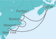 Reiseroute der Kreuzfahrt  Canada & New England - Princess Cruises