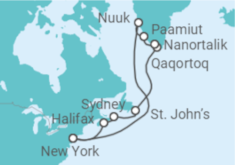 Reiseroute der Kreuzfahrt  Greenland & Canada - Princess Cruises