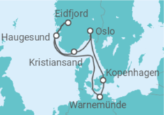 Reiseroute der Kreuzfahrt  Norwegen, Dänemark Alles Inklusive - MSC Cruises