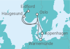 Reiseroute der Kreuzfahrt  Norwegen, Dänemark Alles Inklusive - MSC Cruises