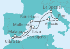 Reiseroute der Kreuzfahrt  Große Mittelmeer-Reise ab Mallorca 2 - AIDA