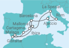 Reiseroute der Kreuzfahrt  Große Mittelmeer-Reise ab Mallorca 2 - AIDA