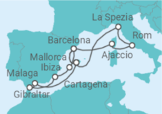 Reiseroute der Kreuzfahrt  Große Mittelmeerreise ab Mallorca 2 - AIDA