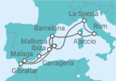 Reiseroute der Kreuzfahrt  Große Mittelmeerreise ab Mallorca 2 - AIDA