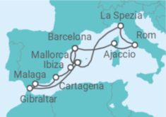 Reiseroute der Kreuzfahrt  Große Mittelmeer-Reise ab Mallorca 2 - AIDA