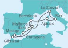 Reiseroute der Kreuzfahrt  Große Mittelmeer-Reise ab Mallorca 2 - AIDA