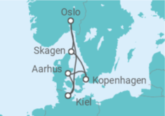 Reiseroute der Kreuzfahrt  Skandinavische Highlights ab Kiel - AIDA