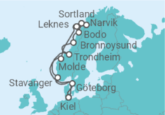 Reiseroute der Kreuzfahrt  Norwegen mit Lofoten & Vesteralen - AIDA