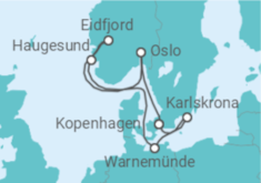 Reiseroute der Kreuzfahrt  Deutschland, Norwegen Alles Inklusive - MSC Cruises