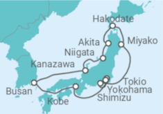 Reiseroute der Kreuzfahrt  Große Japanrundreise ab Yokohama - AIDA