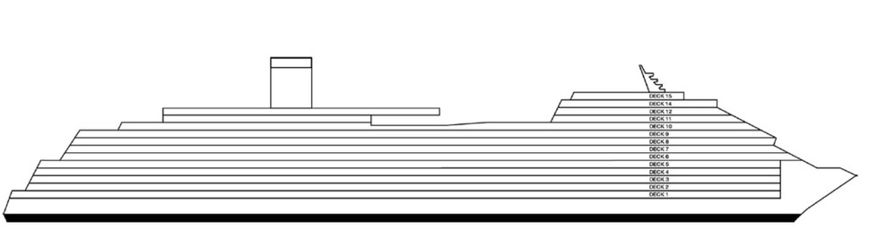 Profil der Decks des Carnival Venezia