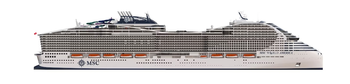 Profil der Decks des MSC World America