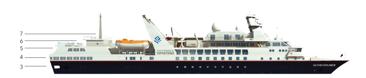 Profil der Decks des Silver Explorer