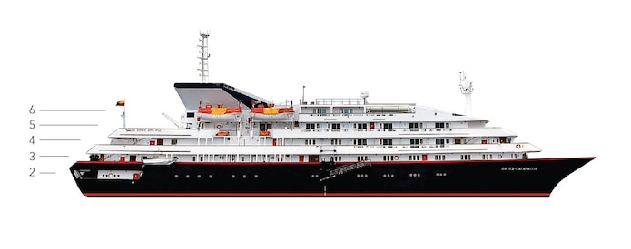 Profil der Decks des Silver Galápagos