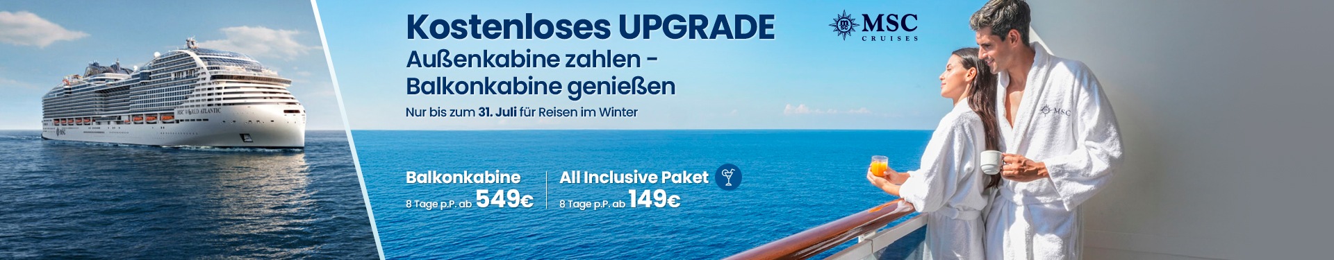 MSC Cruises Kreuzfahrten Upgrade