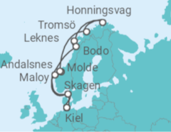 Reiseroute der Kreuzfahrt  Norwegen mit Lofoten & Nordkap - AIDA