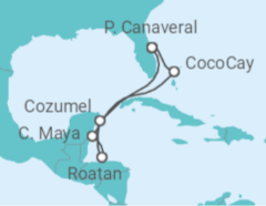 Reiseroute der Kreuzfahrt  Honduras, Mexiko - Royal Caribbean