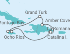 Reiseroute der Kreuzfahrt  Jamaika, Bahamas - Costa Kreuzfahrten